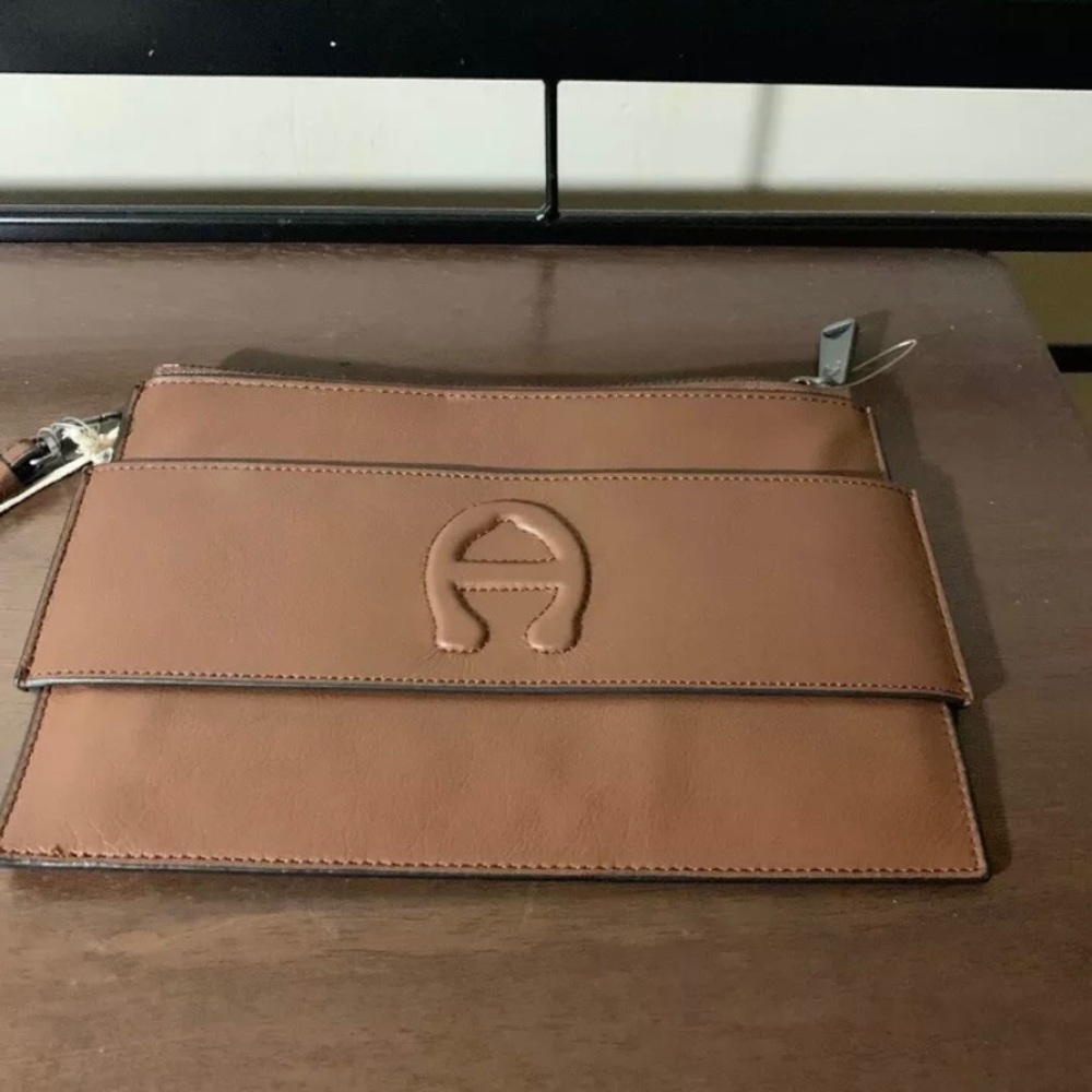 Etienne Aigner Caramel Brown Adeline Hand Wristlet